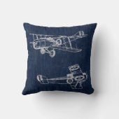 ヴィンテージ航空機芸術新聞文字&スクリプトスタイル クッション (裏面)