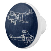 ヴィンテージ航空機芸術新聞文字&スクリプトスタイル セラミックノブ (右)