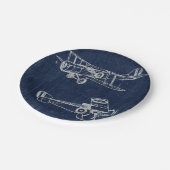 ヴィンテージ航空機芸術新聞文字&スクリプトスタイル ペーパープレート (アングル)