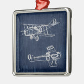 ヴィンテージ航空機芸術新聞文字&スクリプトスタイル メタルオーナメント (左)