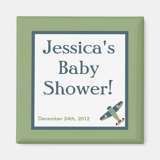 ヴィンテージ航空機赤ちゃんシャワー好みマグネット マグネット (正面)