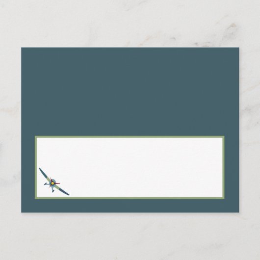 ヴィンテージ航空機赤ちゃんシャワー書き込み可能座席表 インビテーションポストカード (正面)