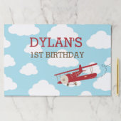 ヴィンテージ航空機赤クラウド子供の誕生日ランチョンマット ペーパーパッド (インサイチュ)