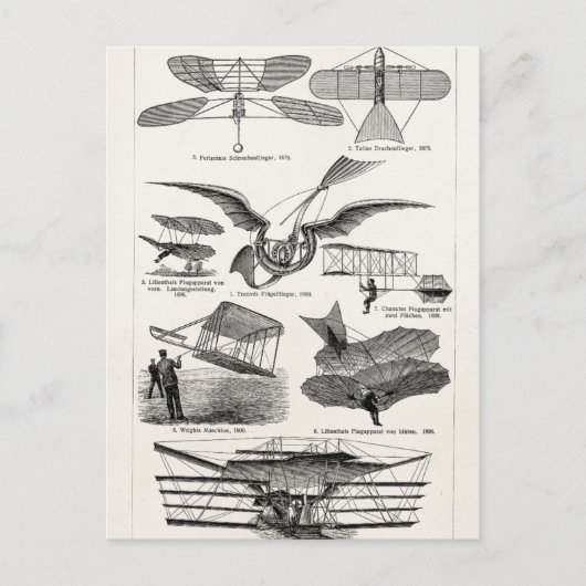 ヴィンテージ航空機飛行機飛行船レトロ飛行機 ポストカード (正面)