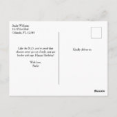 ヴィンテージ航空機 B-25 ミッチェル爆撃機 誕生日 ポストカード (裏面)