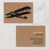 ヴィンテージ航空機 – Black on Cardboard Tex 名刺 (正面/裏面)