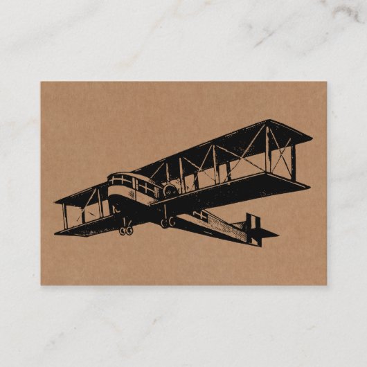 ヴィンテージ航空機 – Black on Cardboard Tex 名刺 (正面)