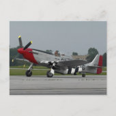 ヴィンテージ航空機 P-51 マスタング 航空 誕生日 ポストカード (正面)