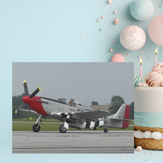 ヴィンテージ航空機 P-51 マスタング 航空 誕生日 ポストカード