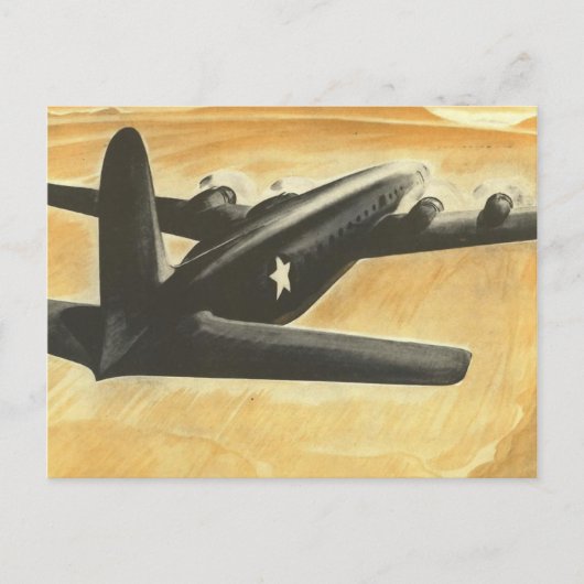 ヴィンテージ航空航空機色彩芸術 ポストカード (正面)