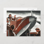 ヴィンテージ航空航空機色彩芸術 ポストカード (正面/裏面)