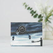 ヴィンテージ航空航空機色彩芸術 ポストカード (スタンド正面)