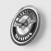 ヴィンテージ航空術 ラウンド壁時計 (傾斜)