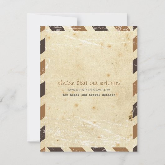 ヴィンテージ航空郵便招待状カード セーブザデート (裏面)