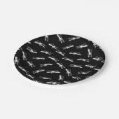 ヴィンテージ航飛んでいる空機アンティーク飛行機アートパターン ペーパープレート (アングル)