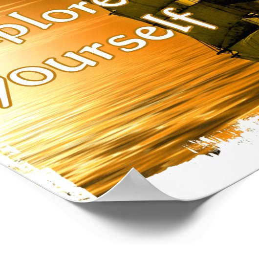 ヴィンテージ船やる気を起こさせる引用文の探索 ポスター (角)