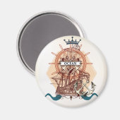ヴィンテージ船をテーマ マグネット (正面/裏面)