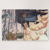 ヴィンテージ船を見て海の人魚 ジグソーパズル (横)