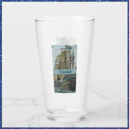 ヴィンテージ船イラストレーション帆走テーマ タンブラーグラス