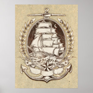 ヴィンテージ船ポスター ポスター
