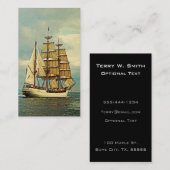ヴィンテージ船帆船 名刺 (正面/裏面)