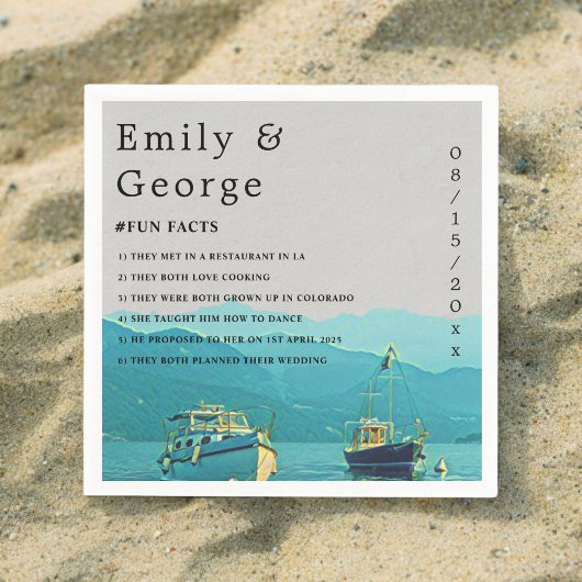 ヴィンテージ船海軍シーズンデスティネーションウェディング スタンダードカクテルナプキン