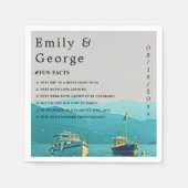 ヴィンテージ船海軍シーズンデスティネーションウェディング スタンダードカクテルナプキン (正面)