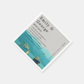 ヴィンテージ船海軍シーズンデスティネーションウェディング スタンダードカクテルナプキン (角)