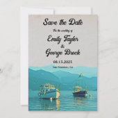 ヴィンテージ船海軍シーズンデスティネーションウェディング セーブザデート (正面)