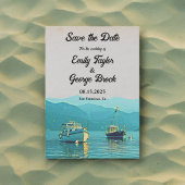 ヴィンテージ船海軍シーズンデスティネーションウェディング セーブザデート