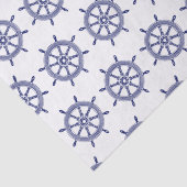 ヴィンテージ船用車輪キャプテンズホイール – 青 薄葉紙 (詳細)