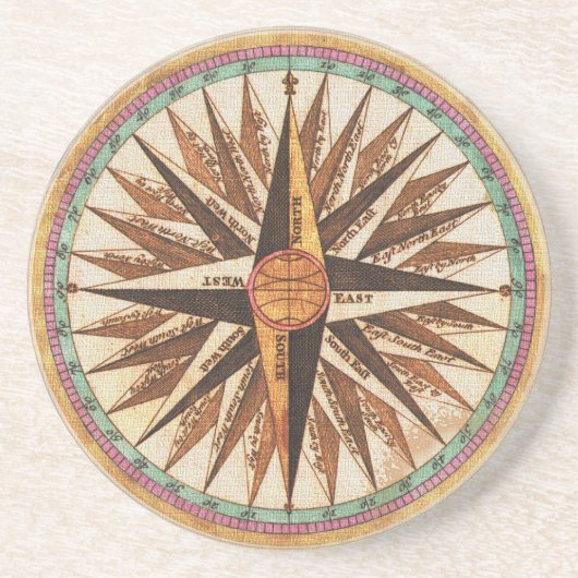 ヴィンテージ船航海ののコンパス·ナビゲーター·セーリング コースター (正面)