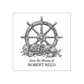 ヴィンテージ船車蔵書票 ラバースタンプ (インプリント)