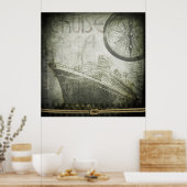 ヴィンテージ船風バラアート ポスター (キッチン)