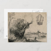 ヴィンテージ船飛んでいる機技芸スケッチ ポストカード (正面/裏面)