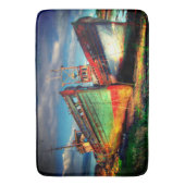 ヴィンテージ船 バスマット (正面縦)