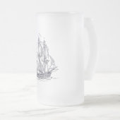 ヴィンテージ船 フロストグラスビールジョッキ (正面右)