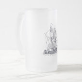 ヴィンテージ船 フロストグラスビールジョッキ (正面左)