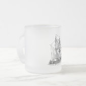 ヴィンテージ船 フロストグラスマグカップ (正面左)