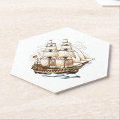 ヴィンテージ船 ペーパーコースター (アングル)
