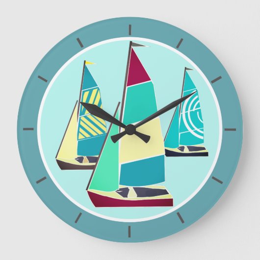 ヴィンテージ船 ラージ壁時計 (正面)