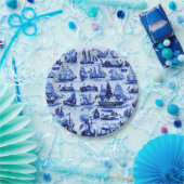 ヴィンテージ船、帆船、ネイビーブルー航海の ペーパープレート (パーティー)