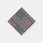 ヴィンテージ色あせたアメリカ国旗の州名ワードアート スタンダードカクテルナプキン (角)