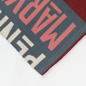 ヴィンテージ色あせたアメリカ国旗の州名ワードアート フリースブランケット (角)