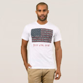 ヴィンテージ色あせたアメリカ国旗の州名ワードアート Tシャツ (正面フル)