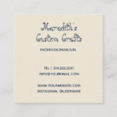 ヴィンテージ色あせたハンガリーの針仕事 スクエア名刺 (裏面)