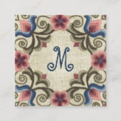 ヴィンテージ色あせたハンガリーの針仕事 スクエア名刺 (正面)