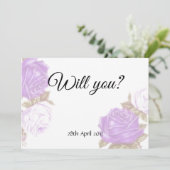 ヴィンテージ色あせたバラは私のブライドメイドのカード 招待状 (スタンド正面)