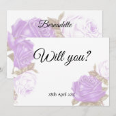 ヴィンテージ色あせたバラは私のブライドメイドのカード 招待状 (正面/裏面)