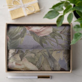 ヴィンテージ色あせたバラ牡丹バーズブルーデカップアート 薄葉紙 (ギフト)